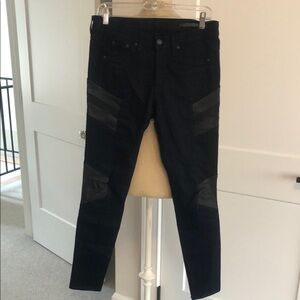 Rag & Bone Halifax Leather Panel Motorcross Jeans